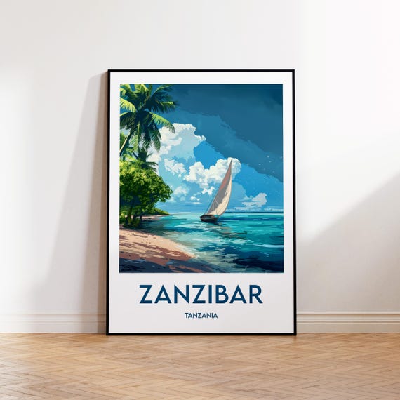 Zanzibar Poster Art Print Tanzania Vintage Travel Island Gift