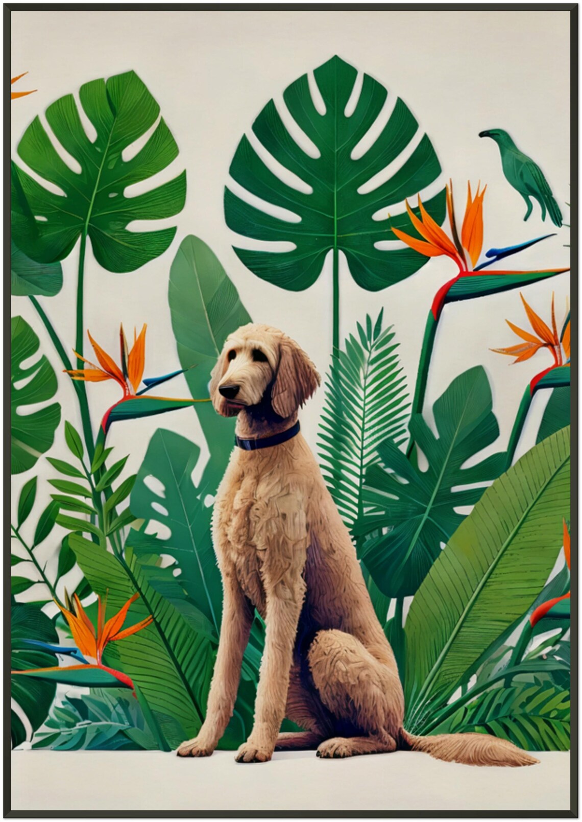 Apricot Labradoodle Tropical Botanical Garden Sitting Dog Poster - Image 5