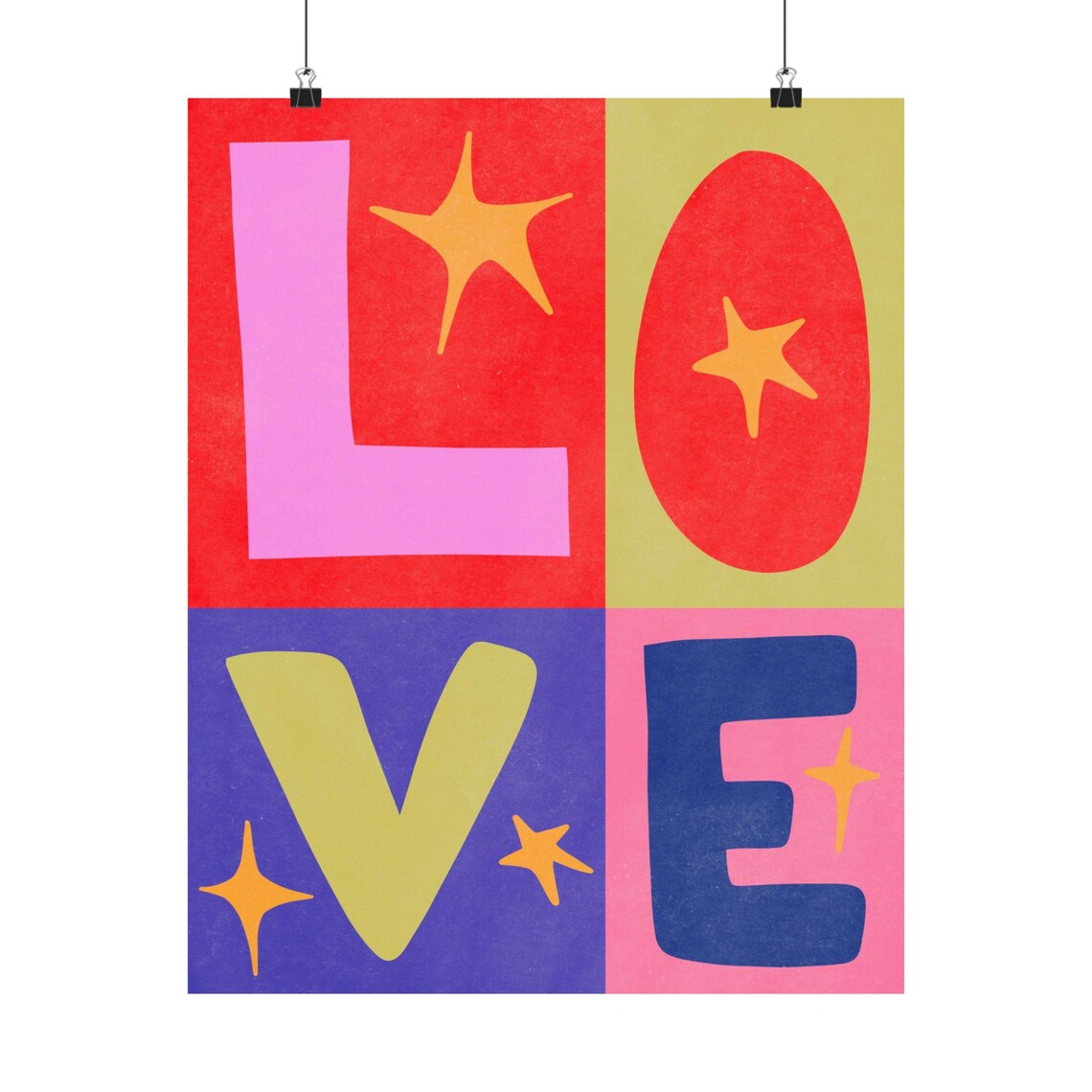 Maximalist Colorful Love Poster 20x30 12x18 16x24 11x14 Home Decor Kids Room Art Print Red Blue Pink Rainbow Lgbtq Inspiring Quote