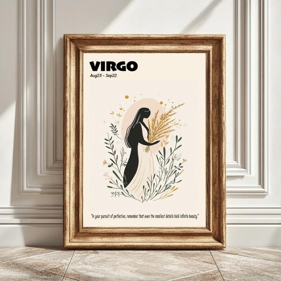 Virgo Astrology Poster, Zodiac Decor Gift