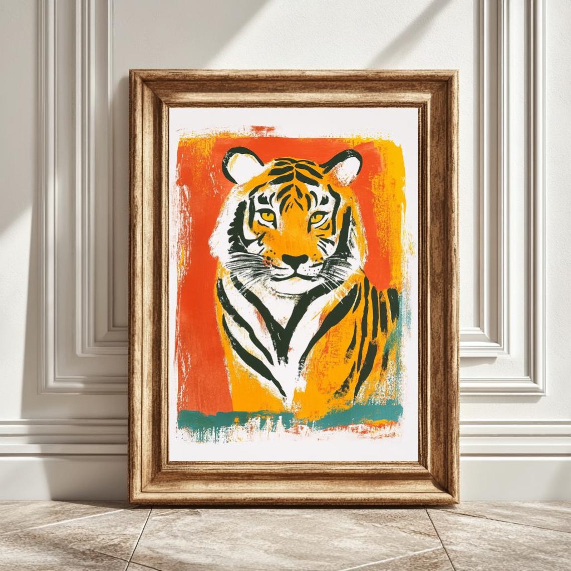Matisse-Inspired Tiger Art Print, Modern Art