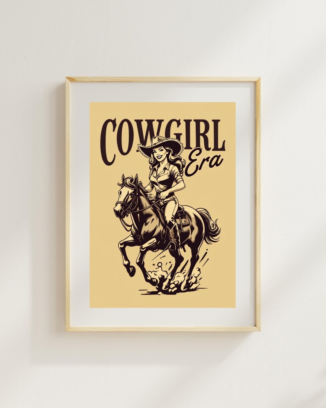 Cowgirl Era Vintage Sepia Cowgirl Horseback Riding Western Poster