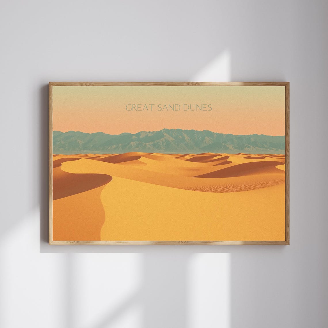 Great Sand Dunes Desert Golden Sunset Minimalist Landscape Poster