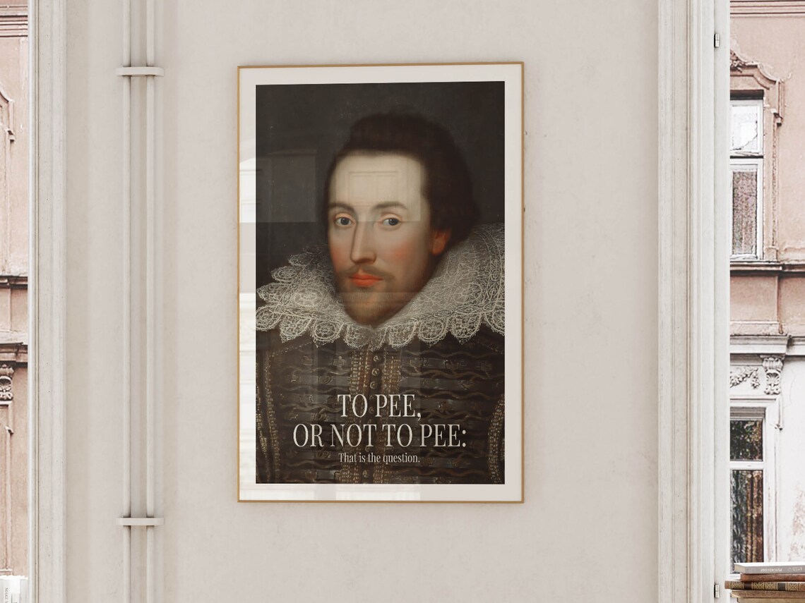 Funny Bathroom Shakespeare Vintage Midcentury Poster Print - Image 2