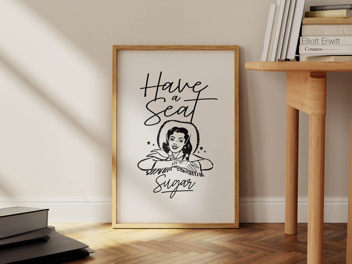 Cowgirl Bathroom Humor Art Print, Western Decor