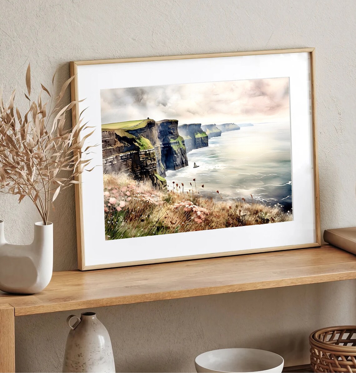 Cliffs Of Moher Watercolor Landscape Poster - Image 2