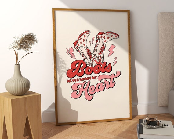 Cowgirl Western Boots, Dorm Room Decor Gift