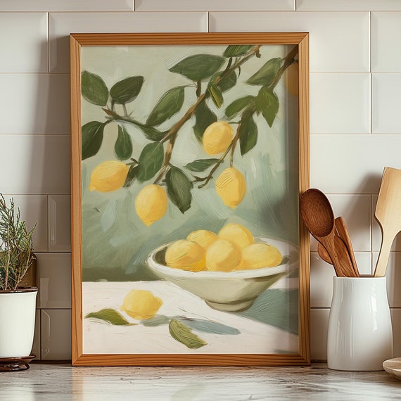 Lemon Tree Art Print Fresh Kitchen Wall Decor