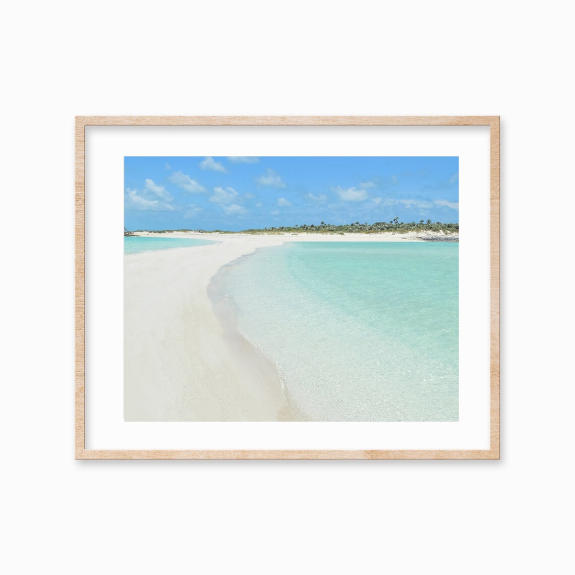 White Sand Beach Turquoise Ocean Blue Sky Tropical Photo Poster