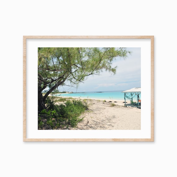 Bahamas Print Compass Cay Beach Photography The Out Islands Wall Decor Blue Beach Wall Art Art Beach Hut