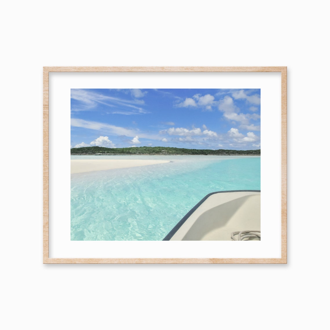 Turquoise Sandbar Beach View From Boat Bow Tropical Photo Poster - Image 3