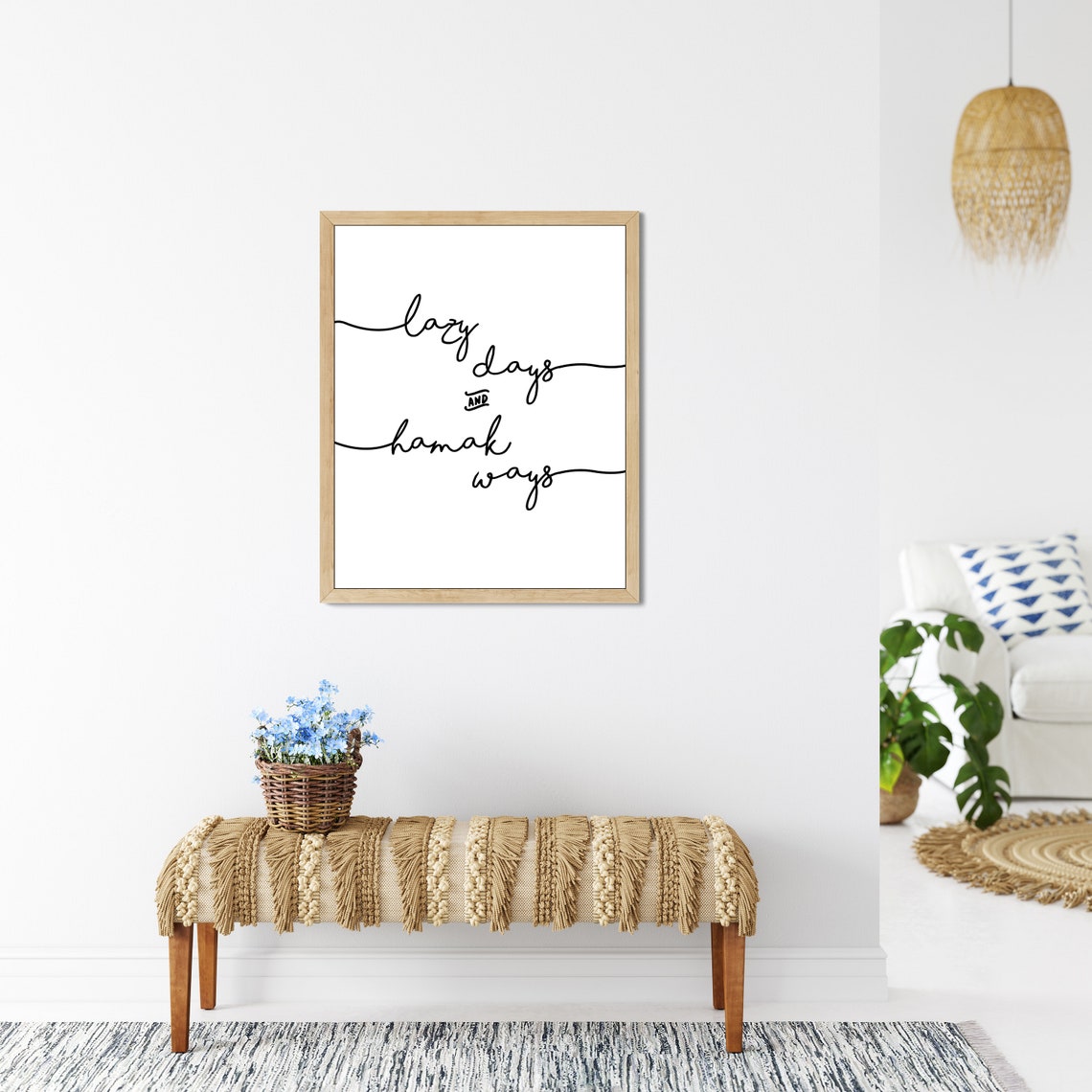 Lazy Days and Hamak Ways Elegant Script Quote Typography Poster - Image 3
