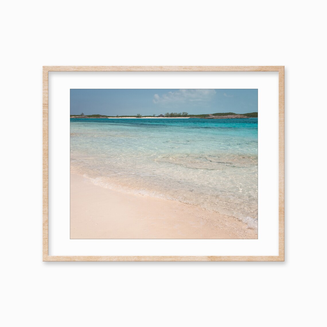 Gentle Waves Over Clear Water on a Pink Sand Beach Photo Poster