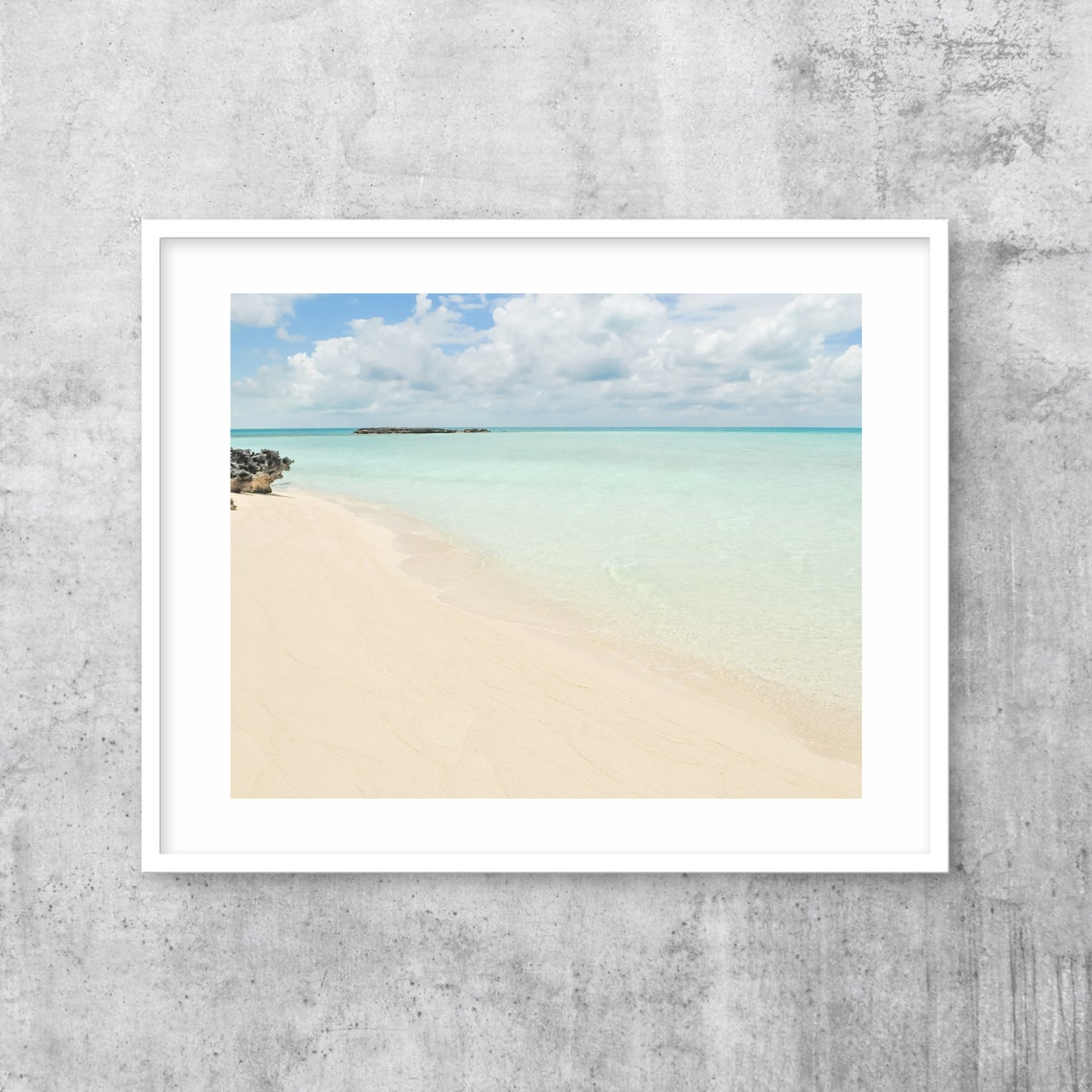 Calm Tropical Beach with Soft Sand and Clear Blue Water Poster - Image 3
