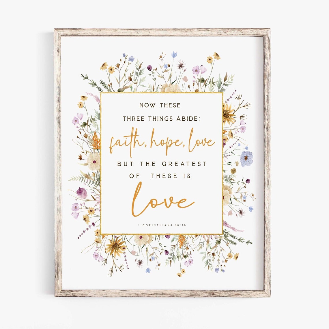1 Corinthians 13:13 Faith Hope Love Art Print