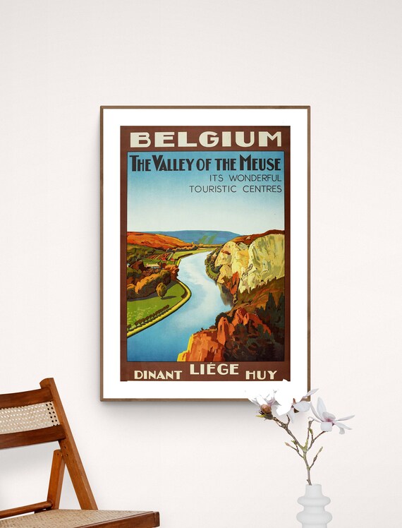 Belgium The Valley Of The Meuse Vintage Travel Poster Poster Paper Or Print Gift Idea Wall Decor