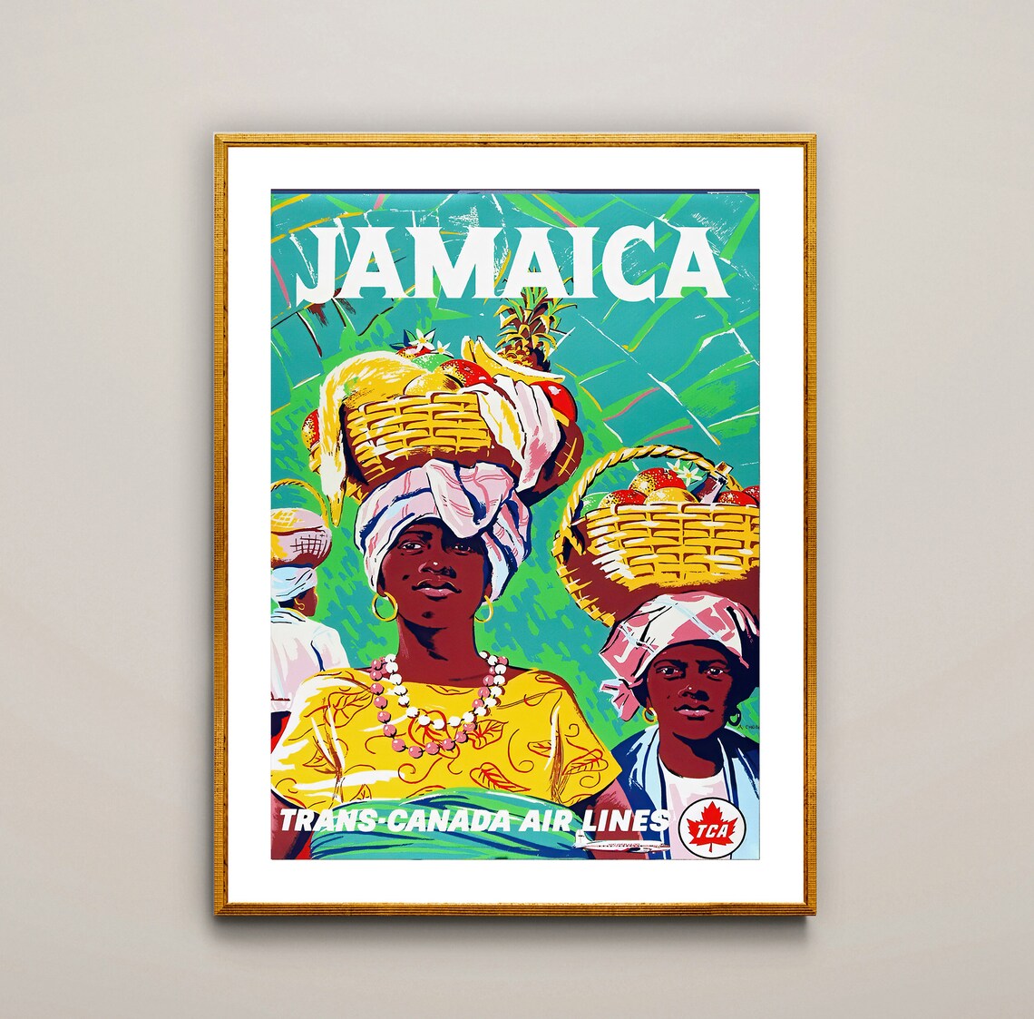 Jamaica Vintage Travel Poster, Tropical Destination