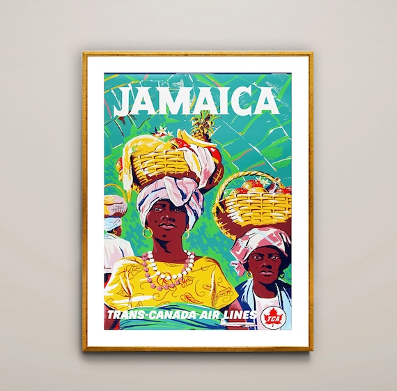 Jamaica Vintage Travel Poster, Tropical Destination
