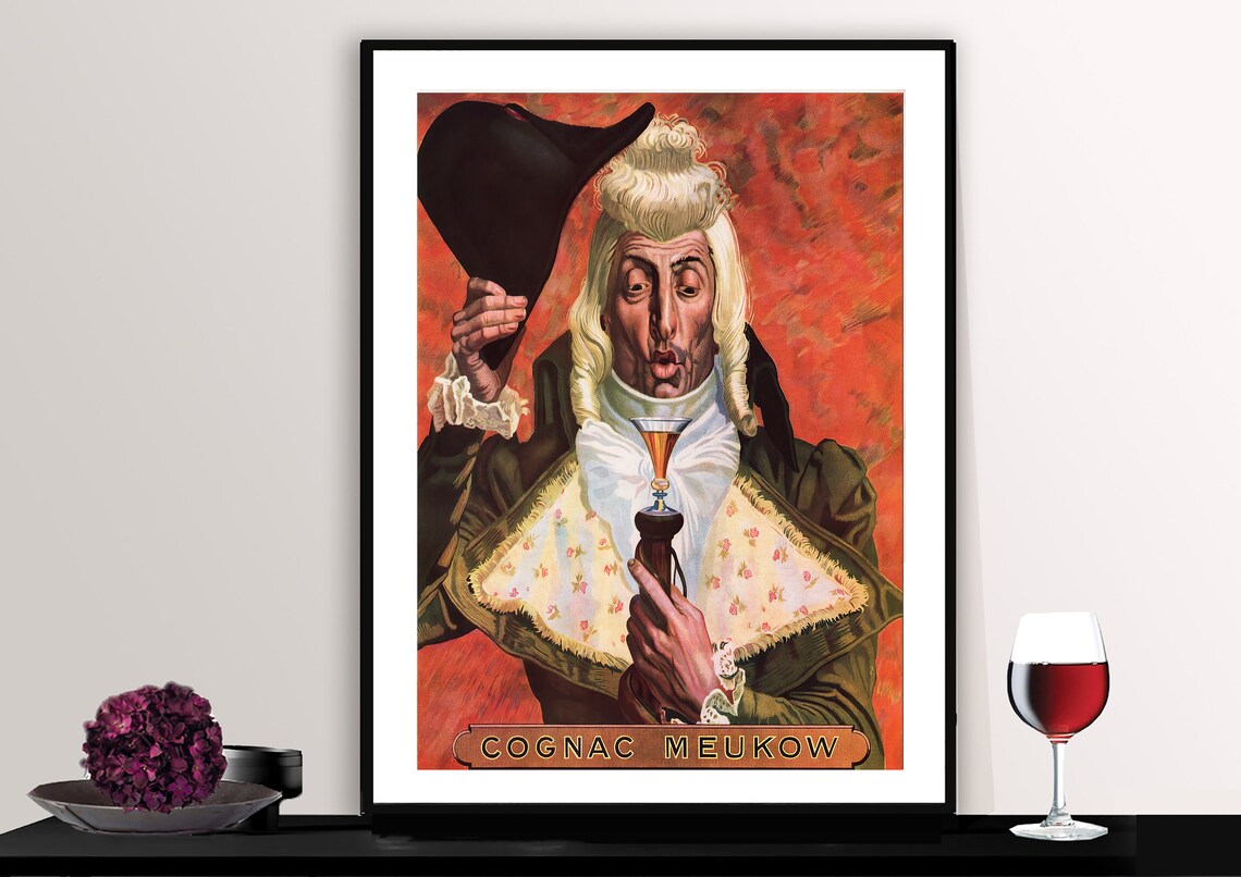 Cognac Meukow Brandy Vintage Poster Print