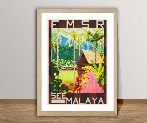See Malaya Vintage Travel Poster Malaya Poster Travel Malaya Print Wall Decor Gift Idea