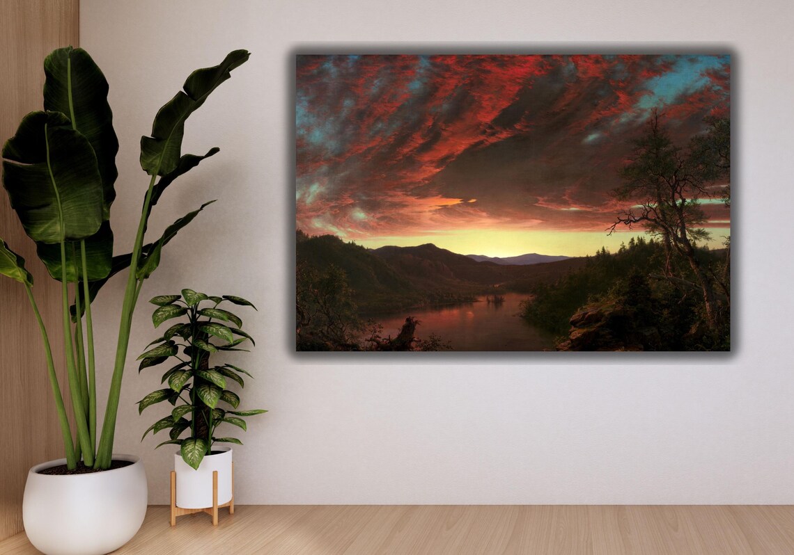 Frederic Edwin Church Twilight in the Wilderness Sunset Landscape Poster - Image 3