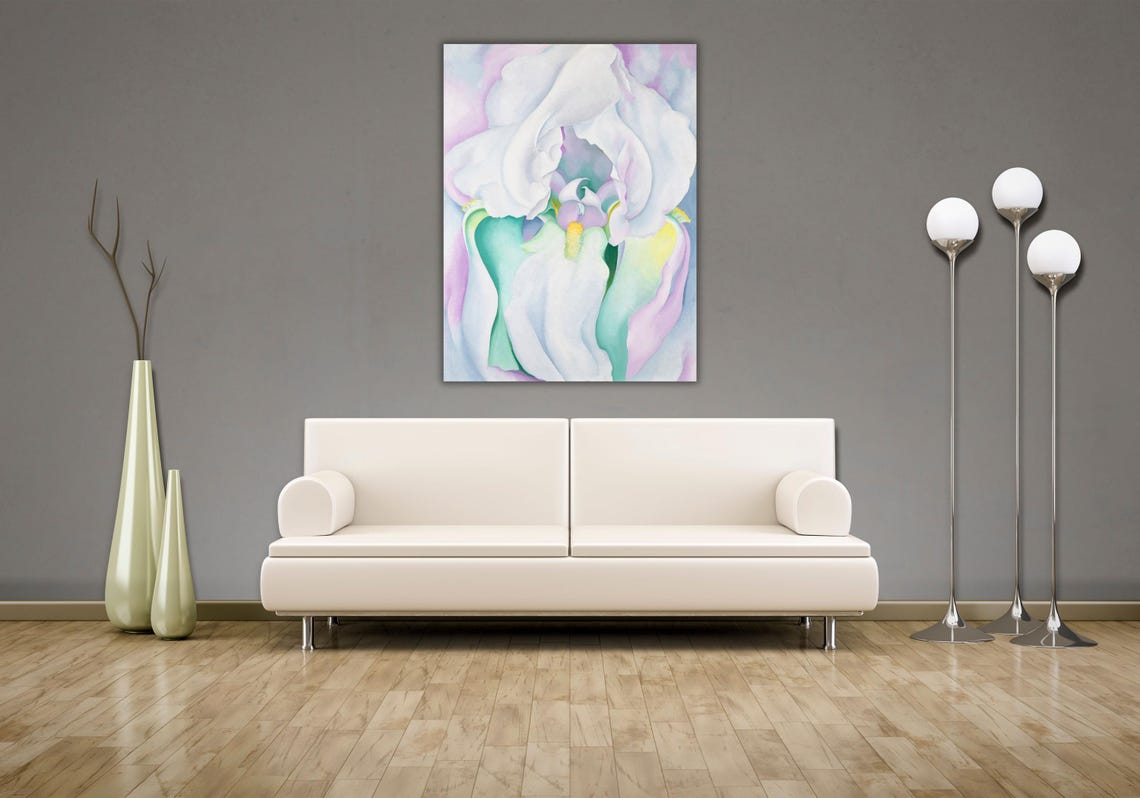 Georgia OKeeffe Light Iris White Flower Close Up Modernist Poster - Image 3