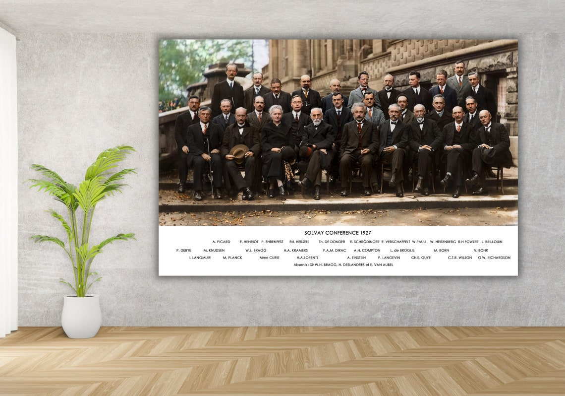 Solvay Conference 1927 Colorized Group Photo Physicists History Poster - Image 3