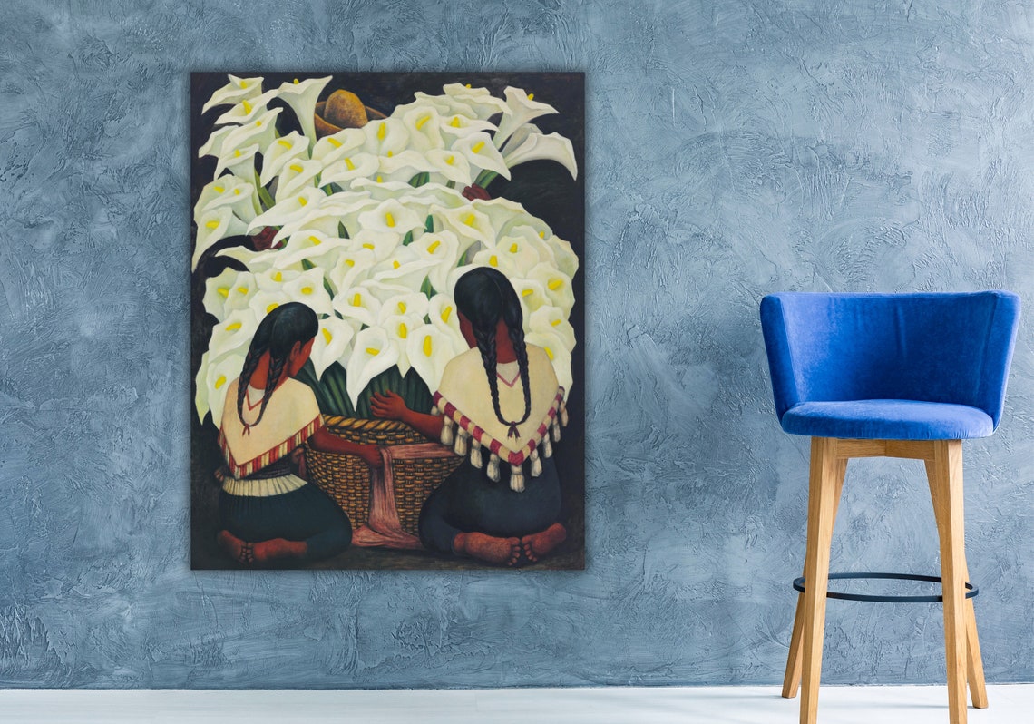 Diego Painting Print Art Famous Painting Diego Rivera The Flower Seller Family Print Art Exhibition Poster Flower Seller Poster Art - Image 3