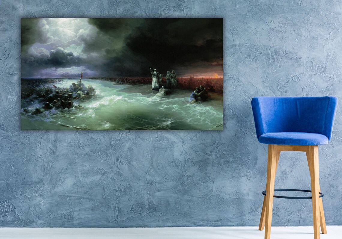 Ivan Aivazovsky Passage of the Jews Through the Red Sea Epic Art Poster - Image 2