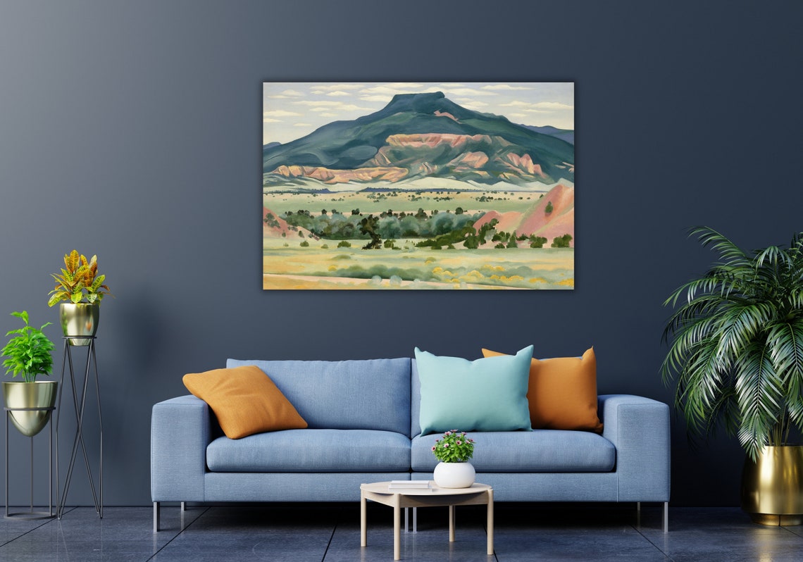 Southwestern Desert Mountain Mesa Pastel Landscape Art Poster - Image 2