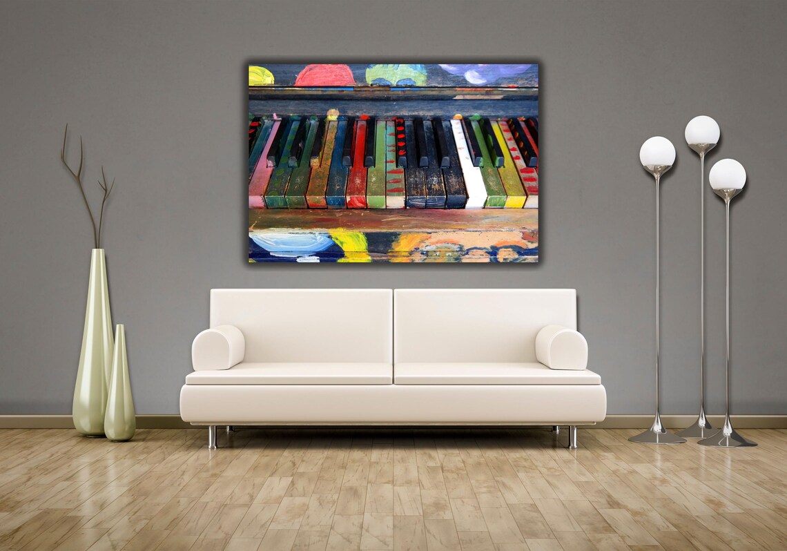 Bright Painted Piano Keys Colorful Music Instrument Wall Poster - Image 3