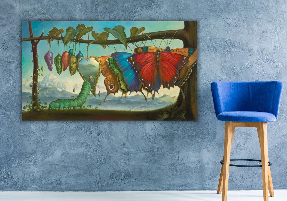 Vladimir Kush Butterfly Metamorphosis Surreal Caterpillar Art Poster - Image 2