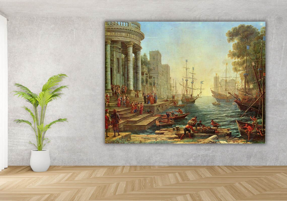 Classical Seaport Tall Ships Golden Sunset Harbor Masterpiece Art Poster - Image 2