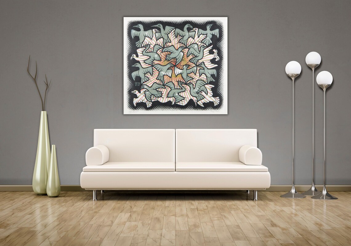 MC Escher Sun And Moon Tessellation Birds Geometric Art Poster - Image 2