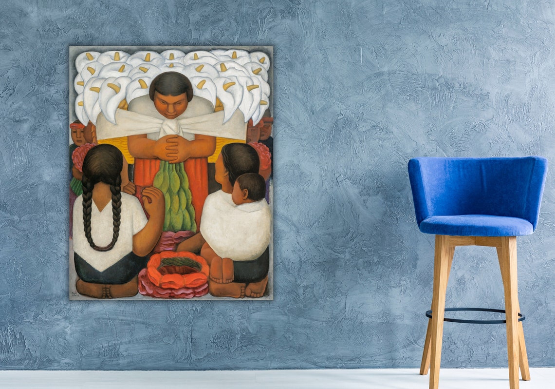 Diego Rivera The Flower Seller Family Poster Print Art Diego Painting Print Art Exhibition Poster Famous Painting Flower Seller Print - Image 3