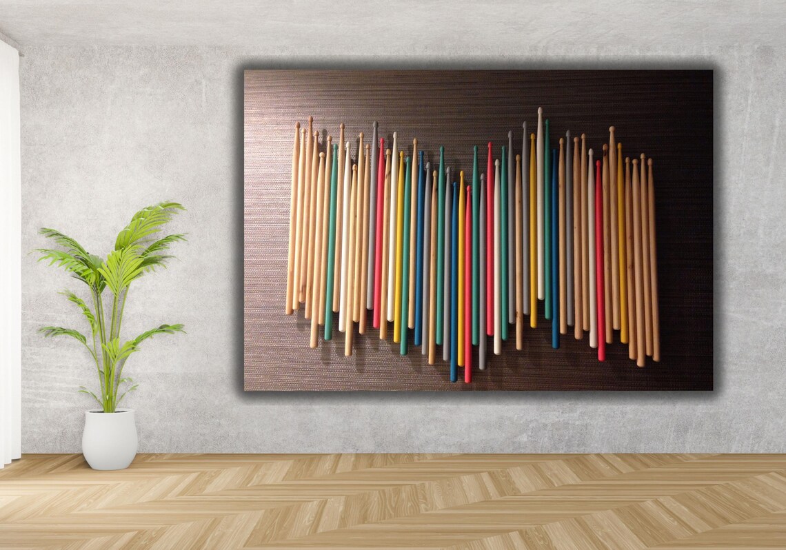 Colorful Drumsticks Music Room Abstract Rhythm Instrument Decor Poster - Image 3