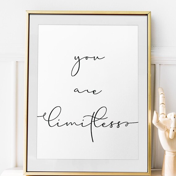 You Are Limitless Black Script Minimalist Affirmation Poster