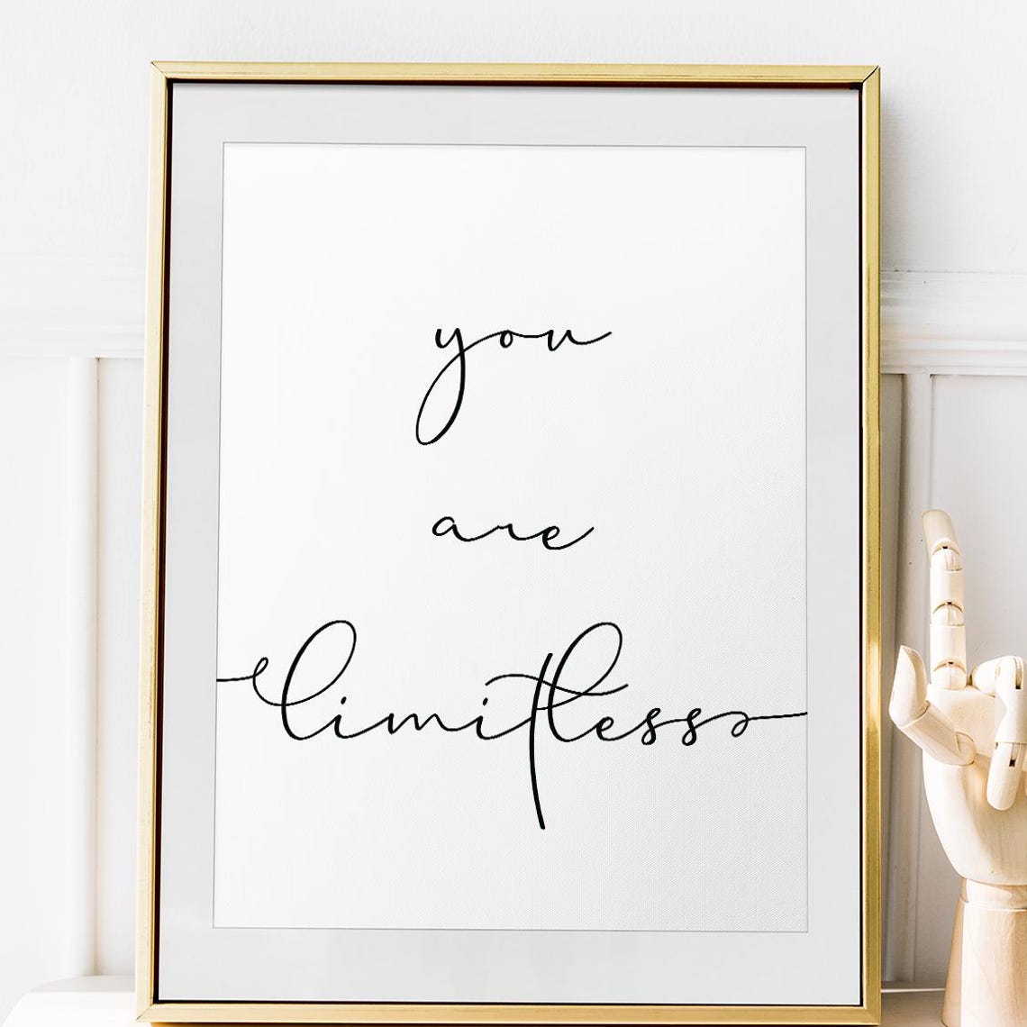You Are Limitless Black Script Minimalist Affirmation Poster