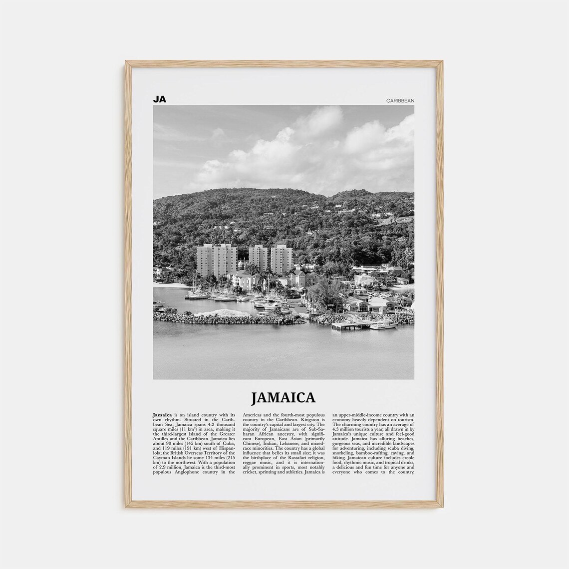 Jamaica Black and White No. 3 Travel Poster, Kingston