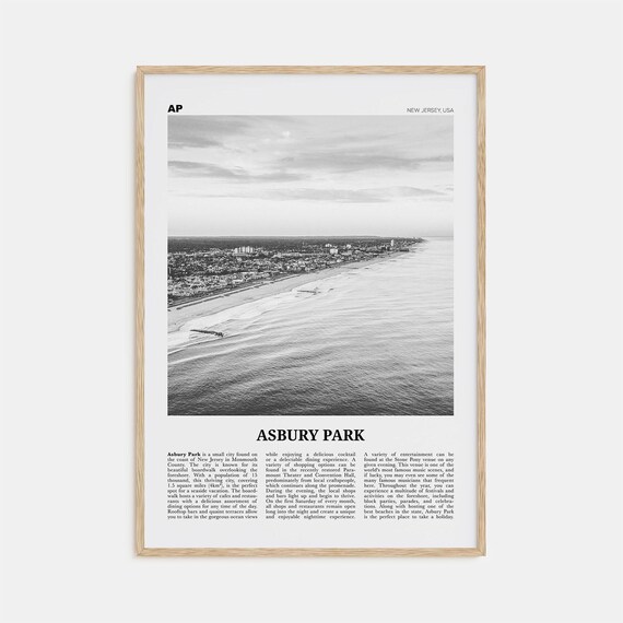 Asbury Park Black and White Travel Poster Print