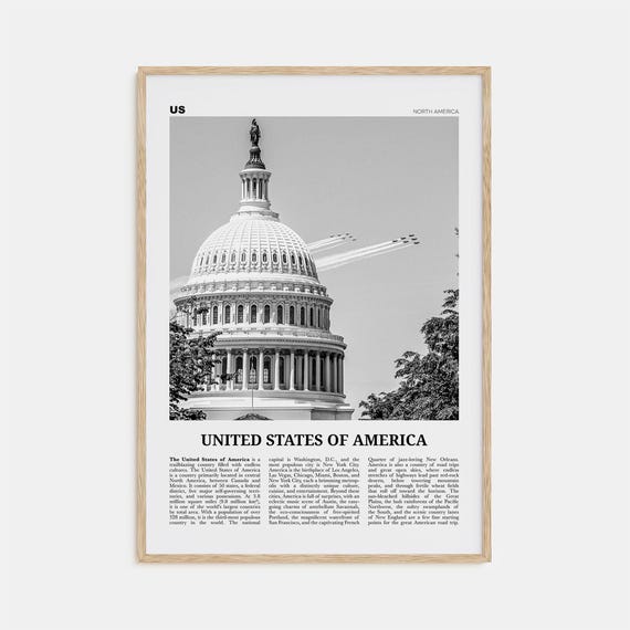United States Of America Black And White Poster No. 2