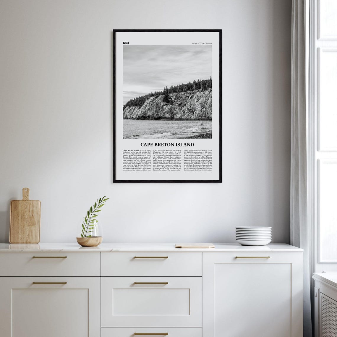 Cape Breton Island Black And White Art Print - Image 2