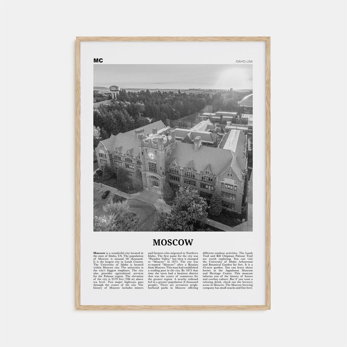 Moscow Print Black And White Idaho Moscow Wall Art Moscow Poster Moscow Photo Moscow Wall Dcor Moscow Map Usa United States