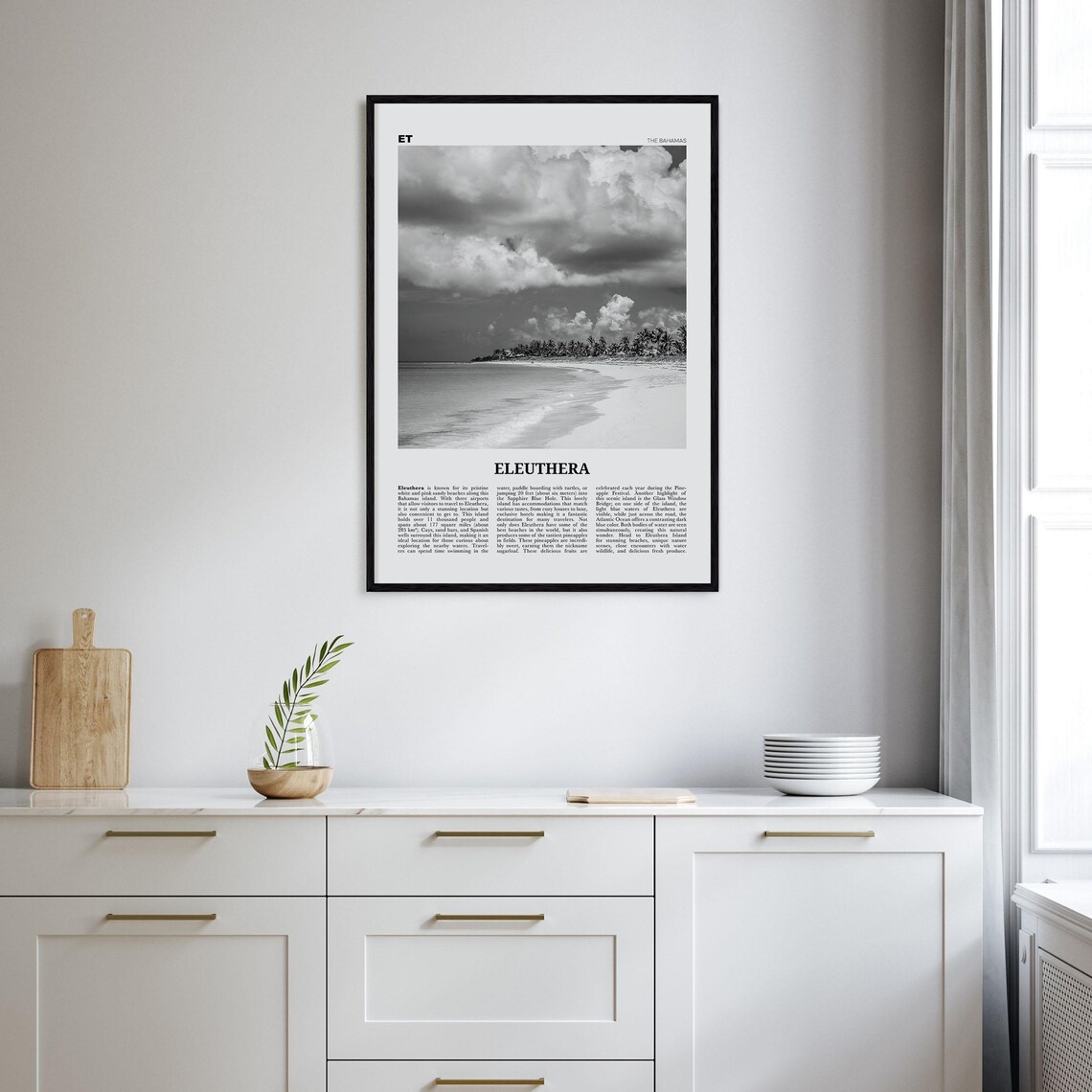Eleuthera Black and White Travel Poster, Bahamas - Image 2