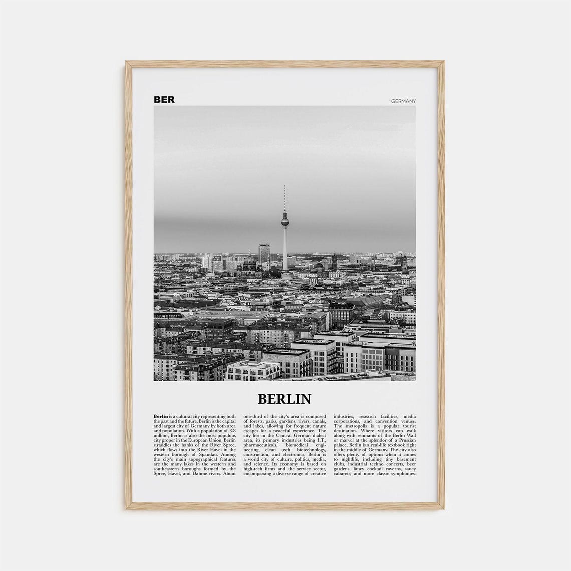 Berlin Black and White No. 2 Germany Travel Poster
