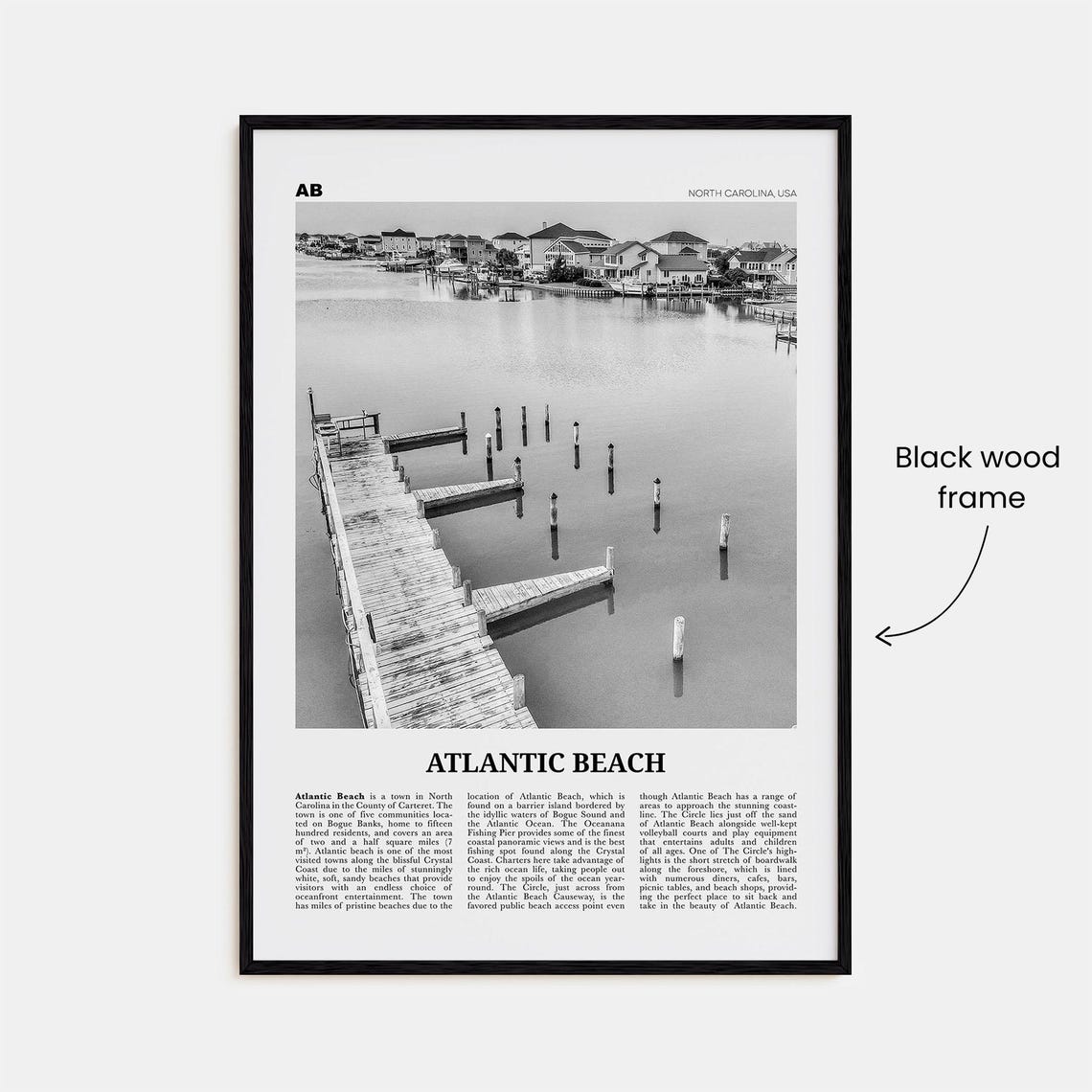 Atlantic Beach, North Carolina Map Travel Poster - Image 3