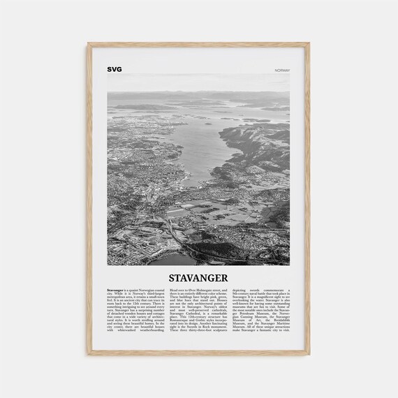 Stavanger Black And White Travel Poster, Norway