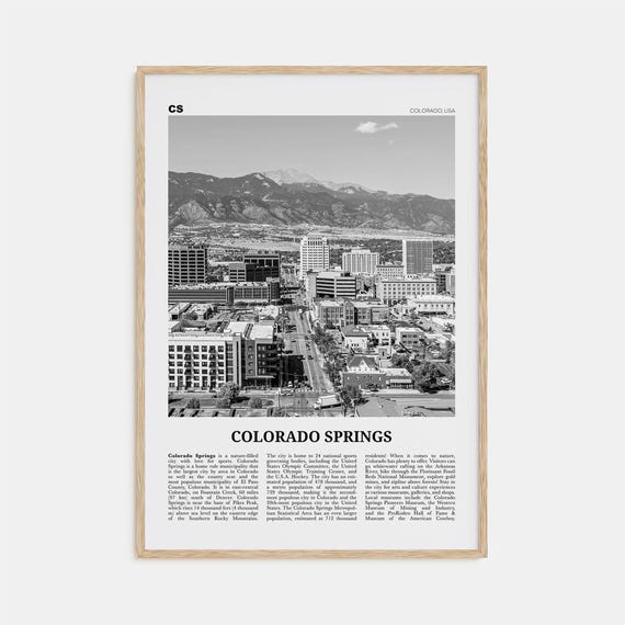 Colorado Springs Black and White Travel Poster