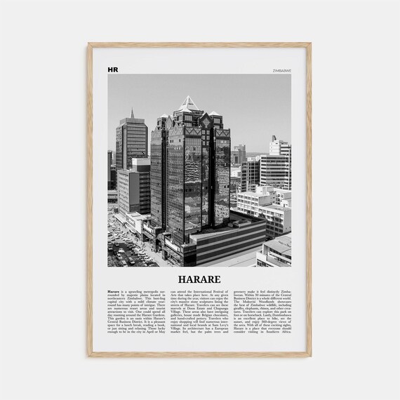Harare Print Black And White Harare Wall Art Harare Poster Harare Photo Harare Wall Dcor Zimbabwe Africa