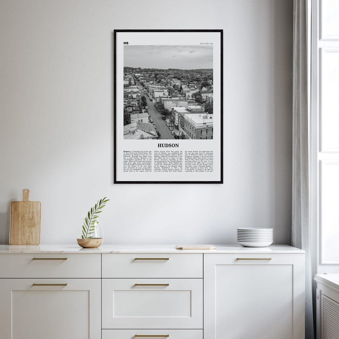 Hudson Black and White Travel Poster, New York - Image 2